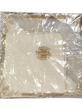 Vintage Retro Handmade White Hanky/Handkerchief with White Floral Embroidery